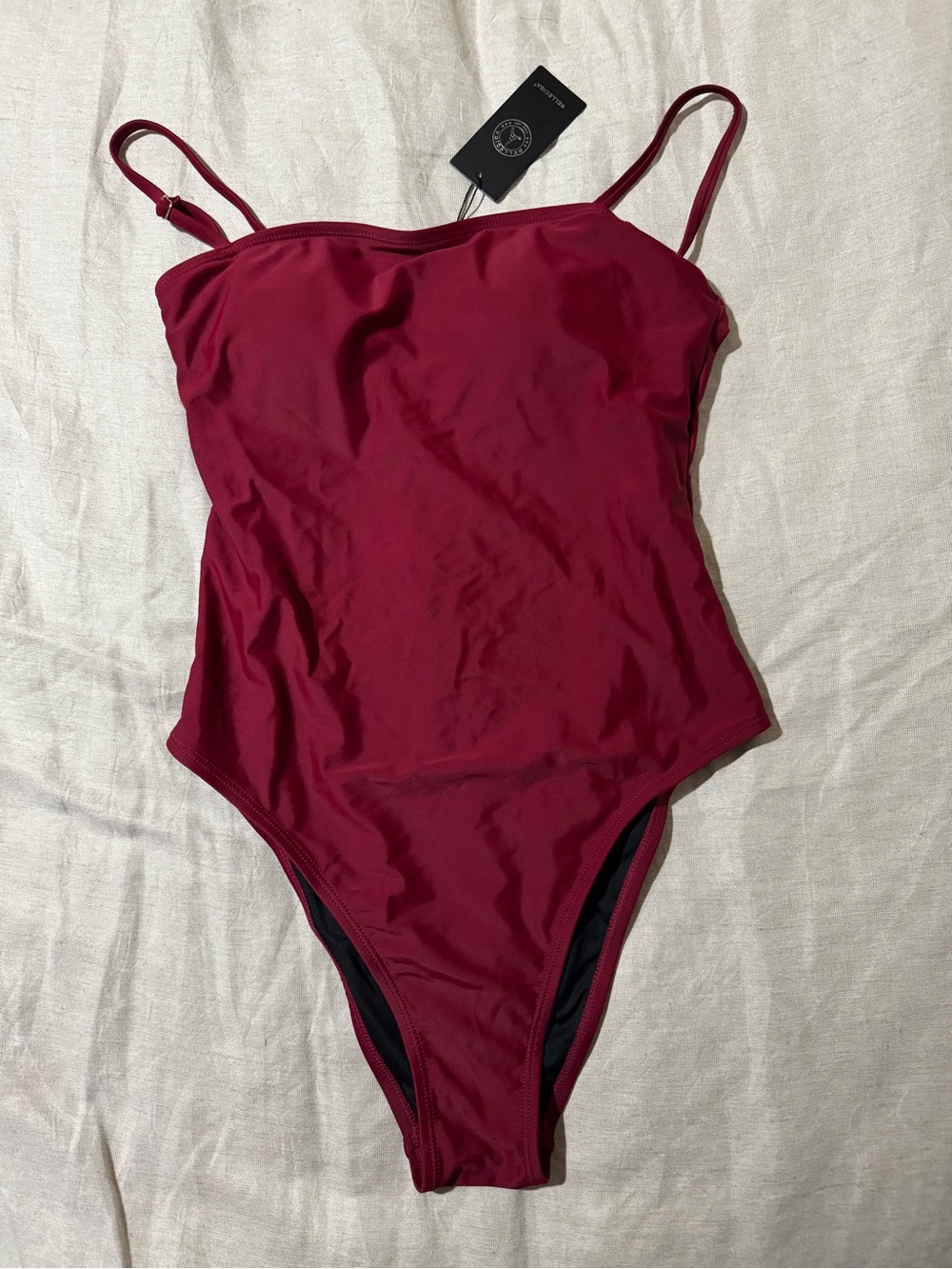 Relleciga Women’s One-Piece Swimsuit Wine-Red Size M Nwt